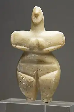 Female figurine, marble, Thessaly, 5300–3300 BC. Neolithic Greece.