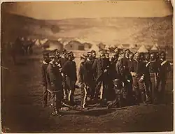 Officers and men of the 13th Light Dragoons, survivors of the charge, photographed by Roger Fenton
