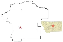 Location of Lewistown, Montana