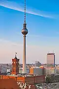 Fernsehturm in the background of the old Berlin city hall