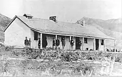 Soldiers at Fort Douglas Guardhouse, Utah Territory 1864