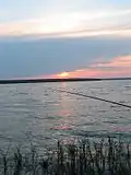 Fishing in sunset