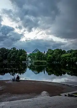 Fishing by the pond of the Tauride gardens (2014)