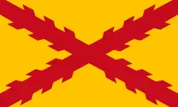 Coronela flag of the Spanish Tercios Morados Viejos Tercios division (old murrey or purpure)