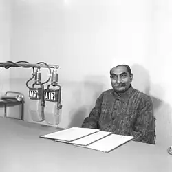 Food Minister Rajendra Prasad during a radio broadcast in Dec 1947