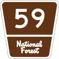 Forest Highway 59 marker