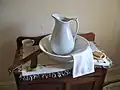 Pitcher and basin.