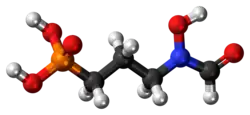 Ball-and-stick model of the fosmidomycin molecule