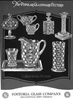 glassware with geometric bumps in the glass