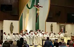 Bishop Calvo ordaining Father Lucio Zuniga Rocha at the Saint Therese of the Little Flower Catholic Church in Reno.