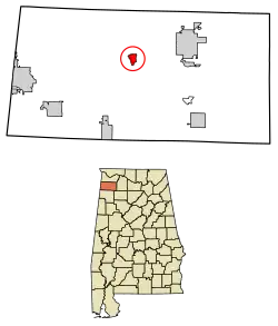 Location of Belgreen in Franklin County, Alabama.