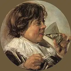 Boy with a glass and a pewter jug