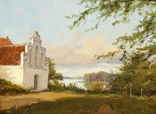 Village Church by a Fjord