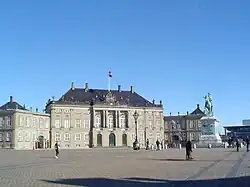 Brockdorff Palace, Copenhagen, built around 1750 by Baron Joachim von Brockdorff. In 1765 it was purchased by the Crown of Denmark