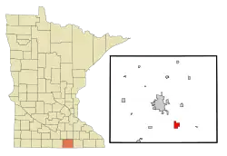 Location of Glenville, Minnesota