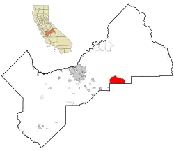 Location in Fresno County and the state of California