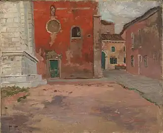 Red Church Wall in Venice 1894