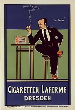 German poster by Fritz Rehm for Laferme Cigarettes (published 1896–1900)