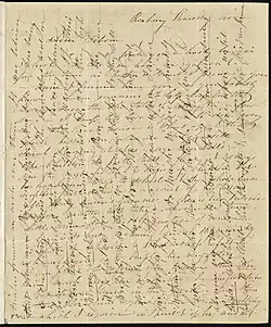 By writing both across and down, the sender of a letter could save on postage.