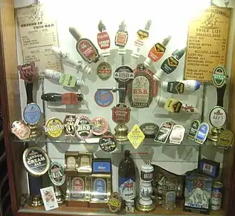 A selection of Fuller's brands from the museum display