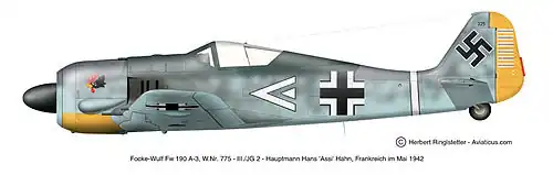 Drawing of a German fighter plane