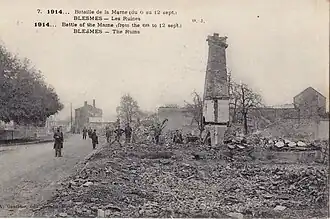 The destroyed village during the First Battle of the Marne