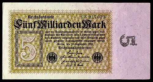 5 billion (5 Milliarden) marks, Berlin, 1923