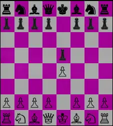 A screenshot of the GNU Chess program in graphic mode showing the chessboard with Unicode characters.