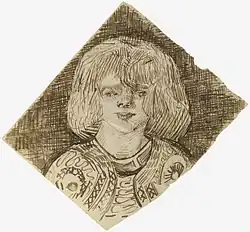 Head of a Girl, Late June 1888 Reed pen and ink on wove paper, 18 x 19.5 cm Guggenheim Museum