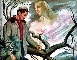 Illustration of Clark Gable and Carole Lombard for "Gable Remembers Lombard" – The American Weekly (1951)