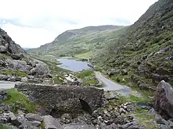 Looking northwards at the road down to Augher Lake
