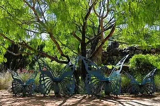Decorative art garden chairs.
