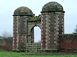 Gatehouse and attached Courtyard Walls at Hamstall Hall