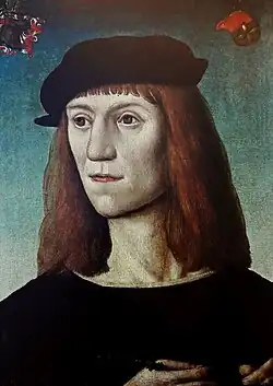 Portrait of Christoph von Suchten holding a branch of hyssop in his hand considered in ancient times to be the symbol of faith, physical purity and moral regeneration, 1507, National Museum in Gdańsk
