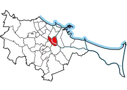 Location of Młyniska within Gdańsk