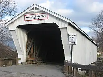 Geeting Covered Bridge, a historic site in the township