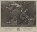 Liberation of Saint Peter, after Ribera (1750, copper engraving)
