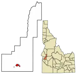 Location of Emmett in Gem County, Idaho.