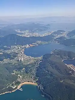 View overlooking Okpodong and harbor in Geoje