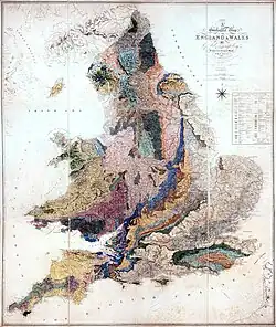 Greenough's Geological map of England & Wales published by the Geological Society 1819