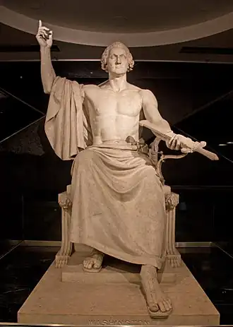 The George Washington statue which was in the Capital rotunda
