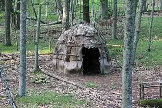Wigwam display at Whitefish Dunes State Park