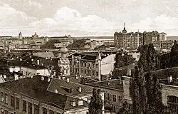 View of Kiev, the Ginzburg skyscraper on the right