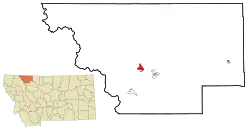 Location of Starr School, Montana