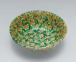 9th century bowl, millefiori, 5 5/8 in. (14.3 cm) wide