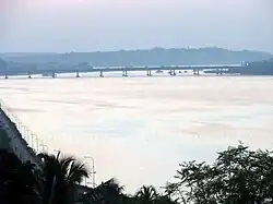 Old Mandovi Bridge view from the top of Ribandar. This pic was taken prior to rampant mass development in then lush green hills of this beautiful town.