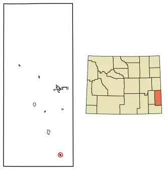 Location of LaGrange in Goshen County, Wyoming