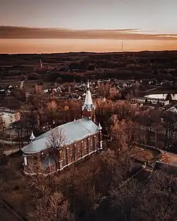 Bird's-eye view of Gražiškiai