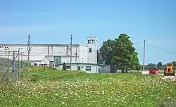 The RCAF hangar seen from the taxiway, control tower on top