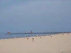 View of piers from Grand Haven State Park